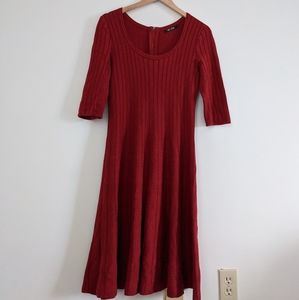 NIC+ZOE size large red knit dress